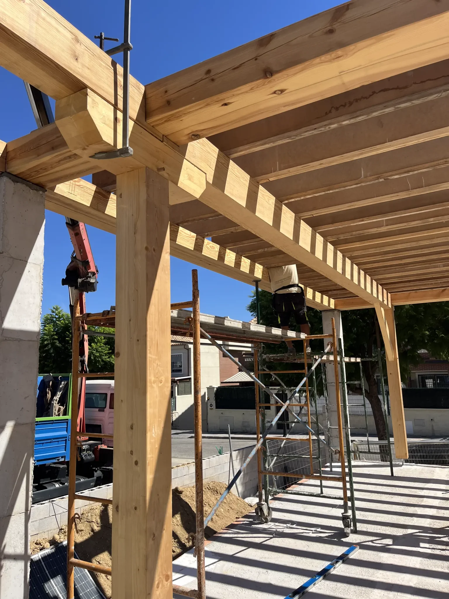 Obra de la casa de balas de paja en Churriana (Málaga)